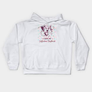 I love my australian shepherd dog Kids Hoodie